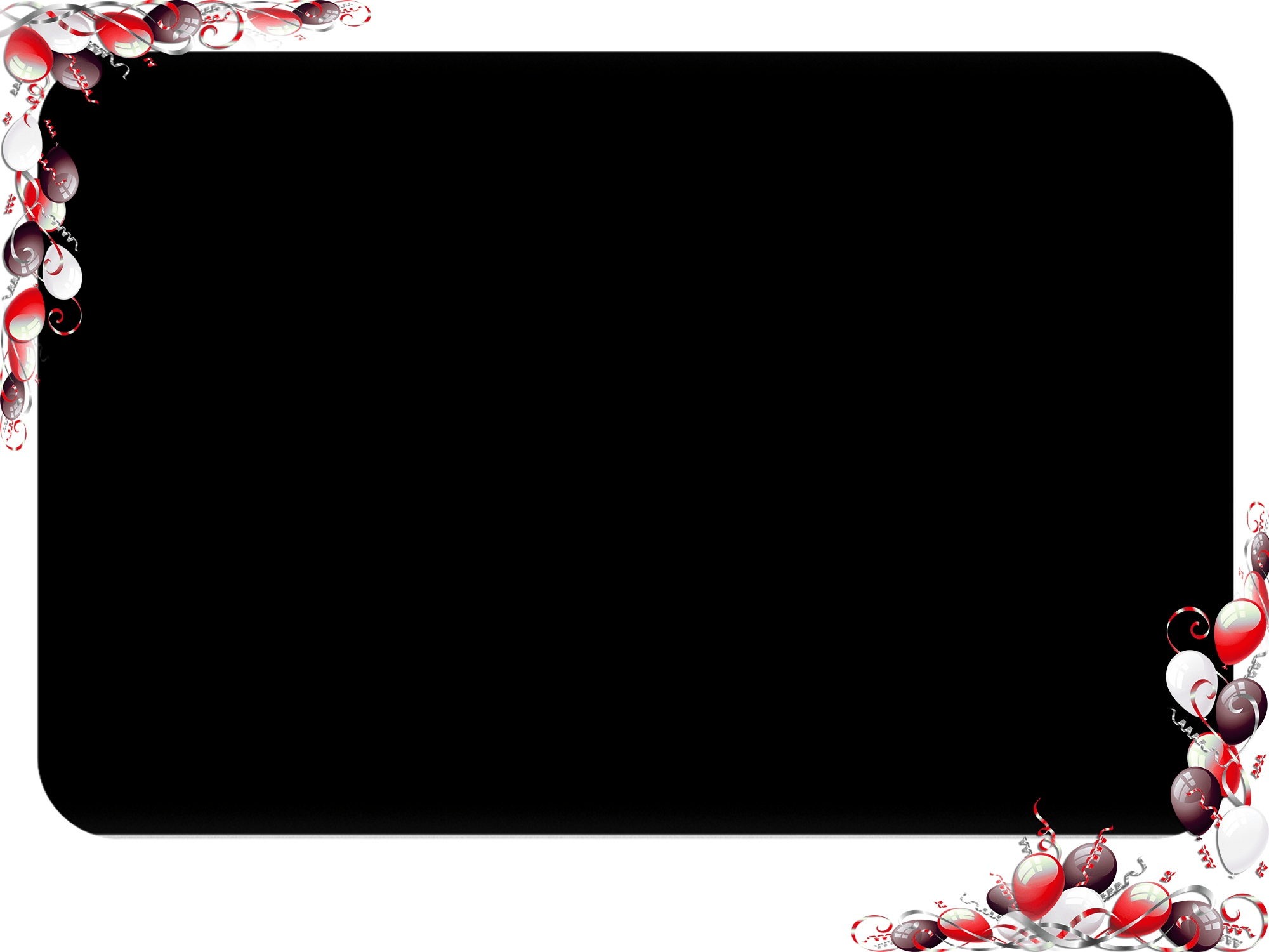 Black Red Balloons Frame